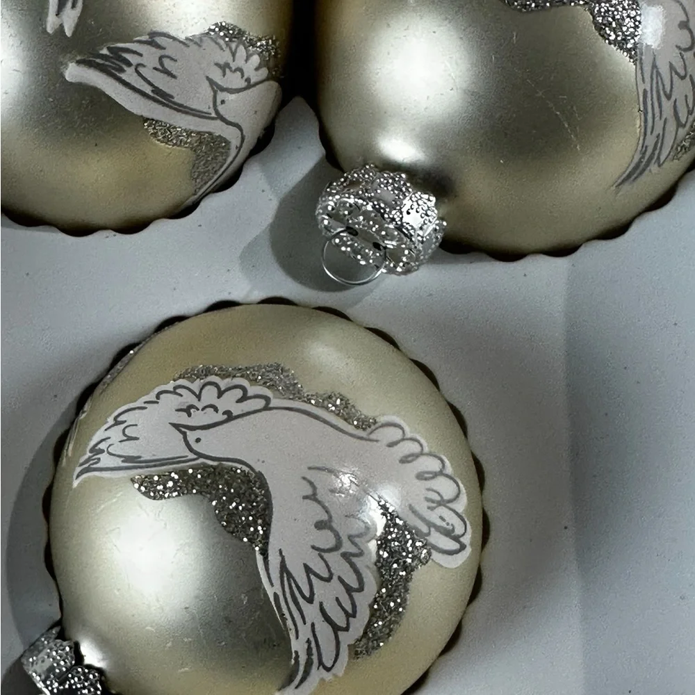 Target Silver and Gold Glass Ornaments Set Of Two